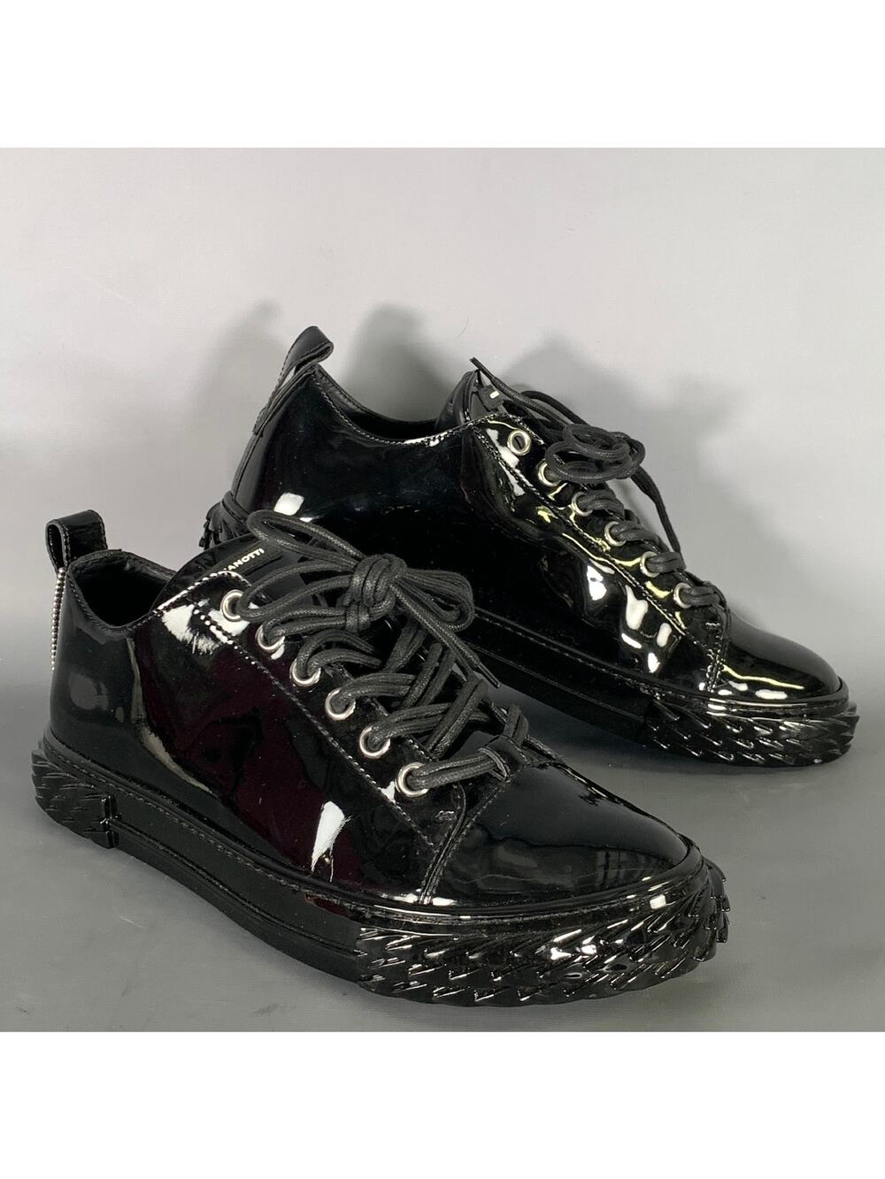 GIUSEPPE ZANOTTI Size 11 Black Leather Low Top Sneakers